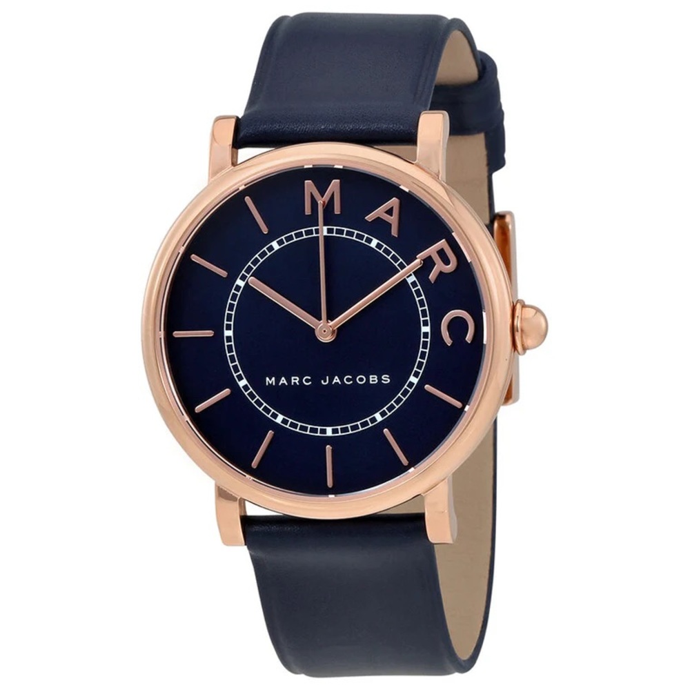 Marc Jobs Roxy Navy Blue Dial Ladies Leather Watch | Good condition | Pre-owned